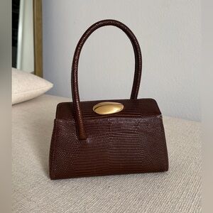 Chic Brown Mini Bag with Gold Detail